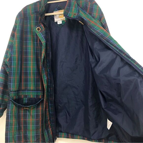 Current Seen Green Blue Plaid Lightweight Retro Zip Up Jacket - Picture 6 of 13